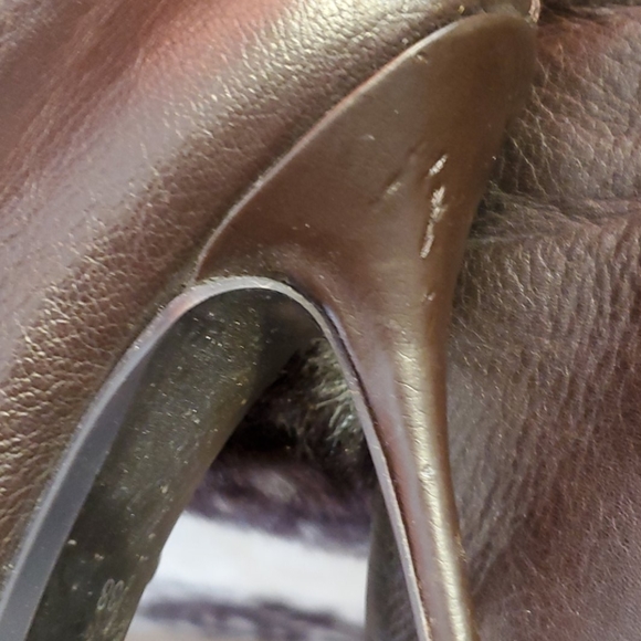 Aldo Dark Brown Stilleto Knee High Full Zip Boots - Picture 4 of 6